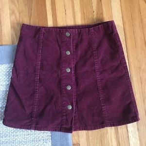 Maroon Corduroy Skirt